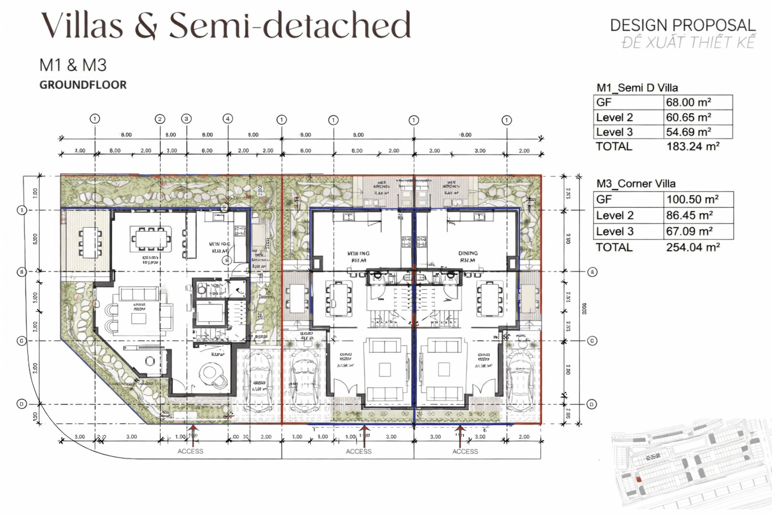 Thông số và thiết kế villa level 1