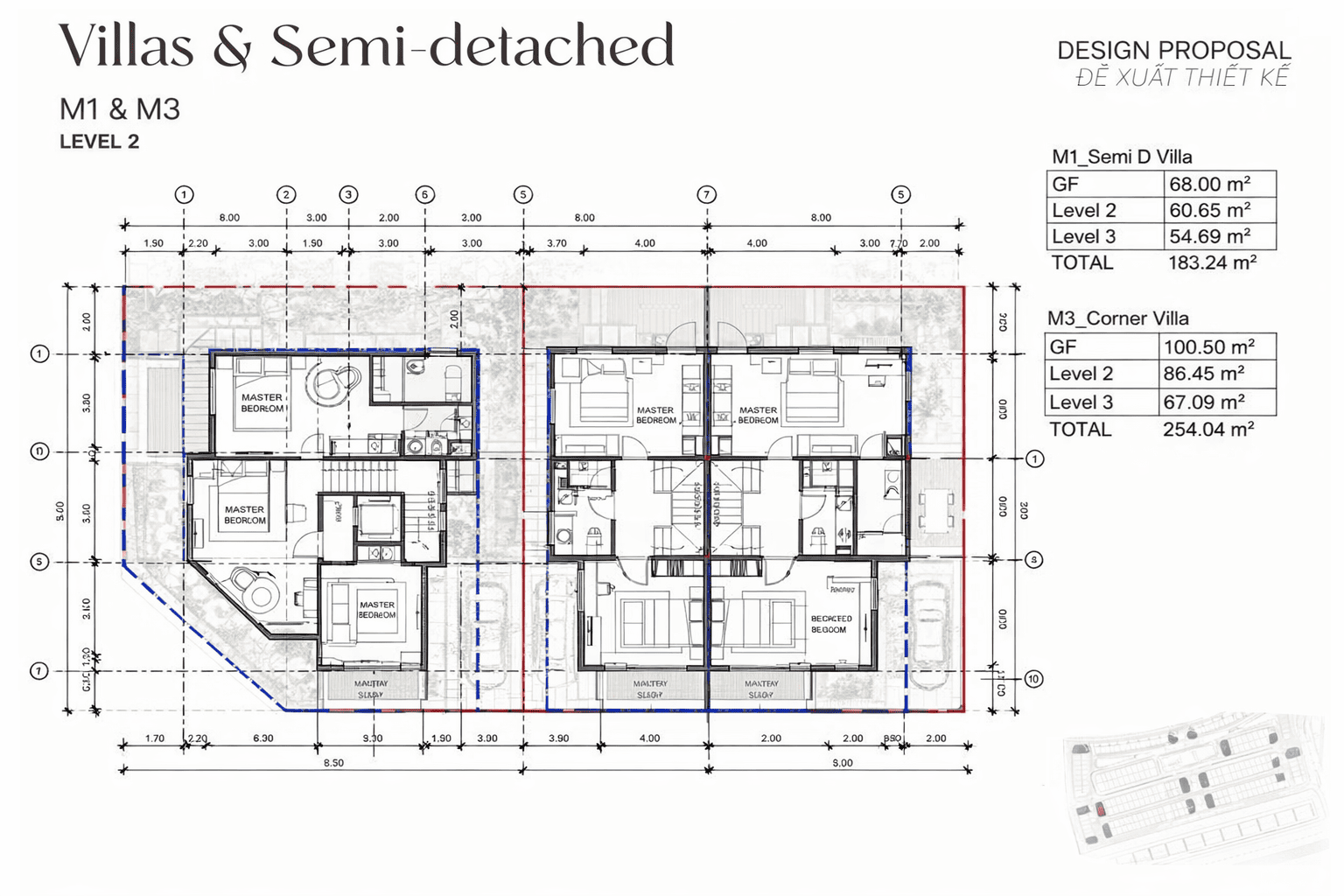 Thông số và thiết kế villa level 2